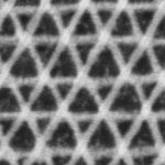 Hexagonal tri-layered Pt nanowire mesh templated from a BCP. 